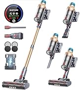 SMOTURE Cordless Vacuum Cleaner, 450W 40000pa Stick Vacuum with Touch Screen, Up to 55 Mins Runti...