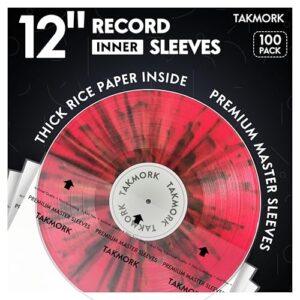 Vinyl Record Inner Sleeves: 12" Anti-Static Rice Paper LP Sleeves Album Record Acid-Free Clear Protective Sleeves for Vinyls Storage