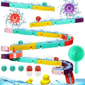 Kids Bath Toys - 44 PCS Bath Track Game Shower Water Toys Watermill Slide Bath Toy Bath Time with Suction Cups Kids Bathtub Toys for 3 4 5 Year Old Toddler Boys Girls