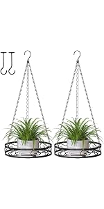 Mutool Hanging Planter, 2PCS Plant Hanging Pots for Indoor Outdoor, Outdoor Hanging Planter Hangi...