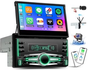 OiLiehu Double Din Car Stereo with Wireless CarPlay Android Auto