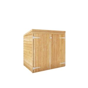 WALTONS | 5ft x 3ft Wooden Mower Store | Overlap Storage Shed | Lawnmower Storage | Double Door | Pent Roof | 10 Year Anti Rot Guarantee | 5x3 | 5ft 3ft |
