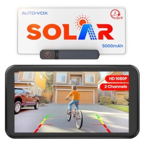 AUTO-VOX Solar Wireless Reversing Camera 5" 1080P Monitor: 5000mAh Battery 2 Mins DIY Installation & 2 Split Screen Reverse Camera Kit