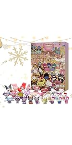 Christmas Advent Calendar 2024,Cute Cartoon Countdown Calendar 24 Christmas Cute Character Anime ...