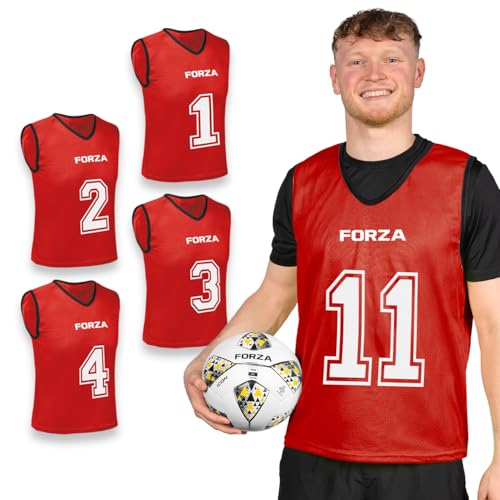 FORZA Premium Numbered Training Sports Bibs – Ultra-Durable Polyester Practice Vests [5