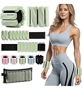 BECOJADDE Ankle Weights for Women Men Set of 2 (0.45 Kg Each) Adjustable Wrist Weights Bracelet f...