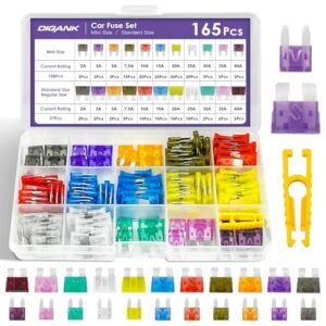 165 Pcs Car Fuses Kit – Mini & Standard Blade Fuses