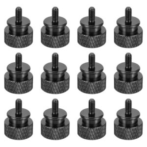 sourcing map 12pcs M3x6mm Knurled Thumb Screw Computer Case Threaded Hand Tighten Screws Aluminum Alloy for PC Case
