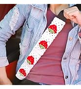 Crochet Steering Wheel Cover Set, Cute Car Steering Wheel Cover Boho 14-15 in, Handmade Strawberr...