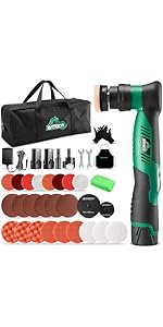 BATOCA S5 Cordless Car Polisher Buffer Sander Dual Action & Rotary Polishing Machine 2X 12V Batte...