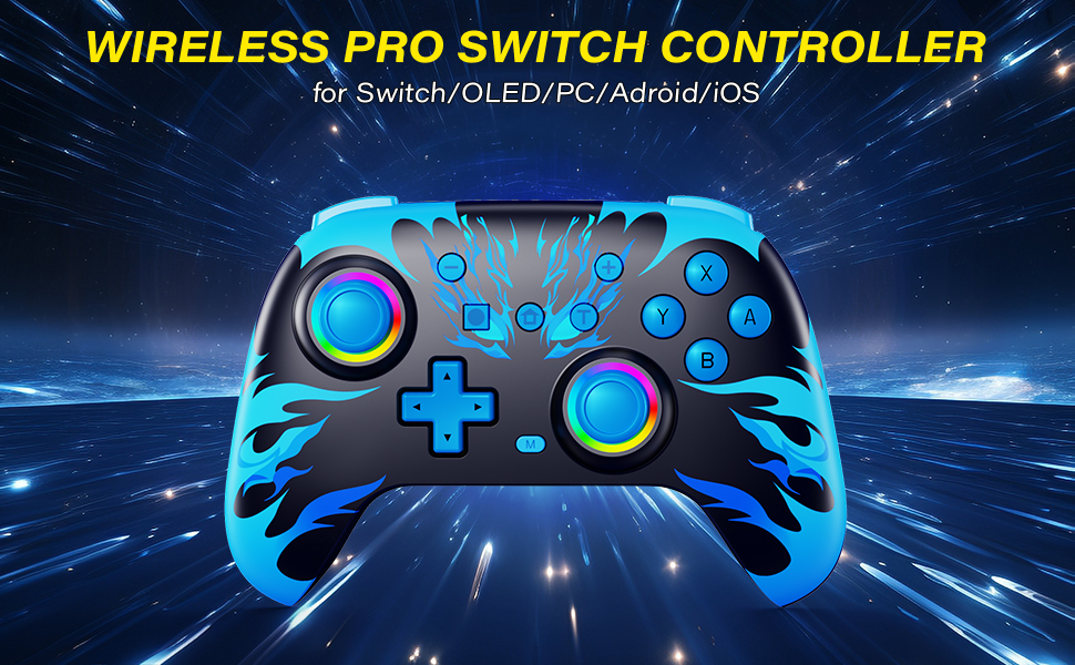 Reddening Wireless Controller for Switch Pro, Gamepad - Keystone 4