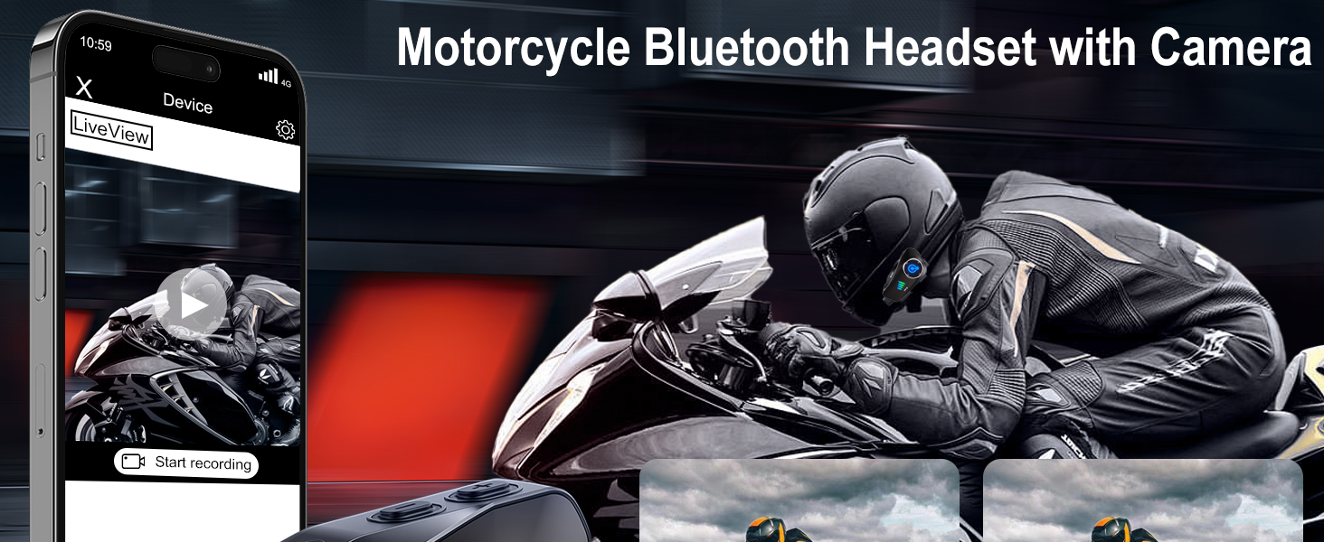 Motorcycle Helmet Headset with Camera 1080P