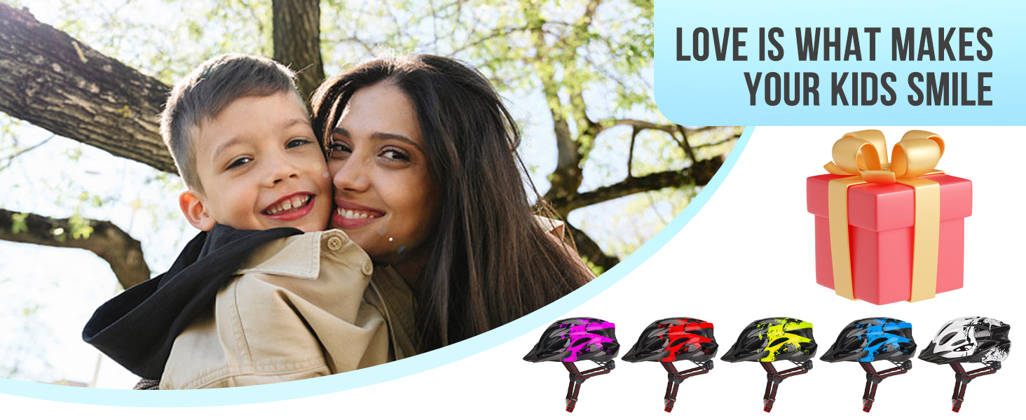 Kids Bike Helmet, Boys Girls Adjustable Kids Helmet Age 5-13 Years Old