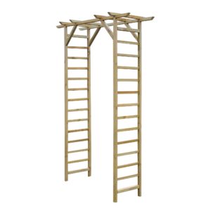 Zest Luna Arch – Elegant Wooden Garden Arch with Curved Roof and Trellis Sides