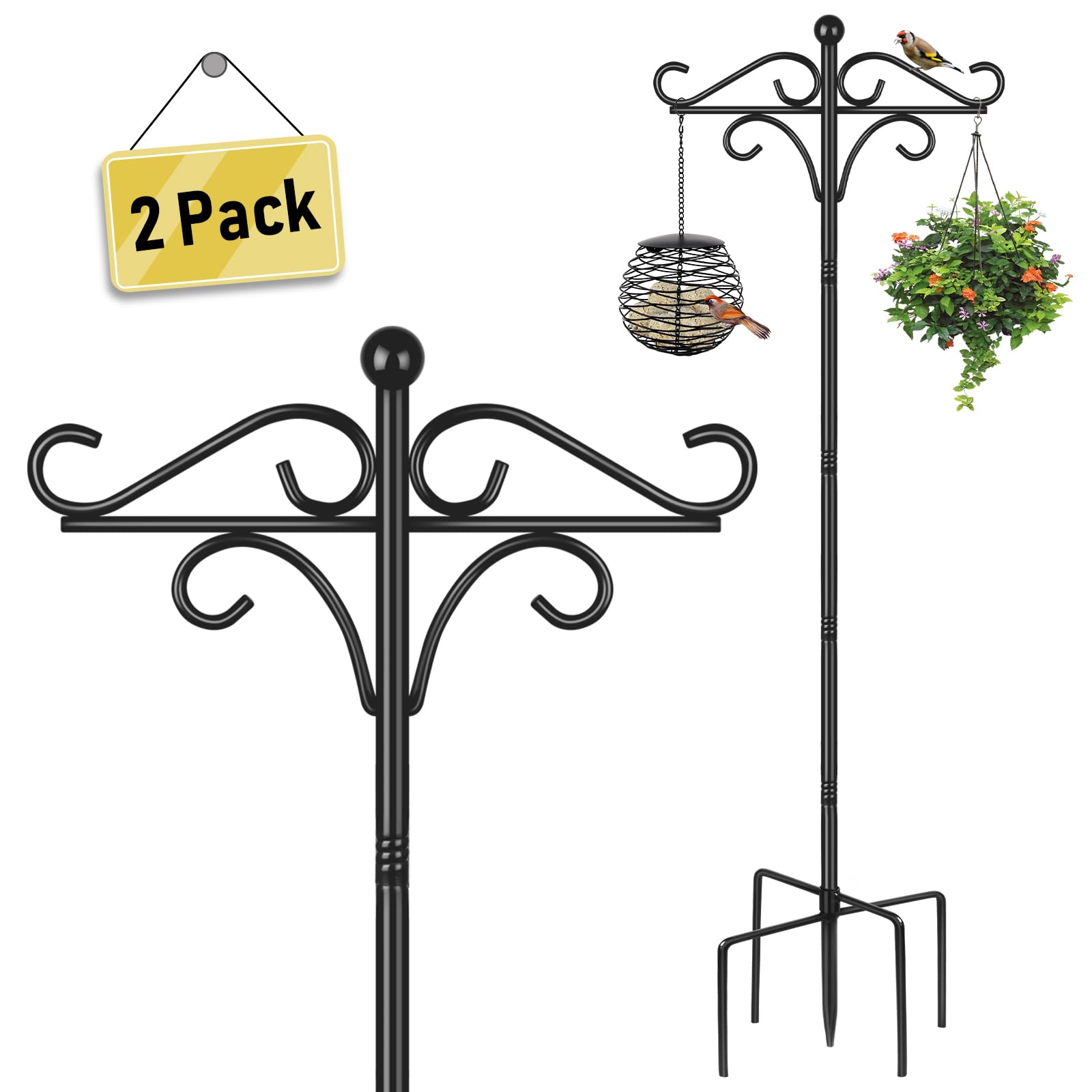 2 Pack Bird Feeders Hanging Station