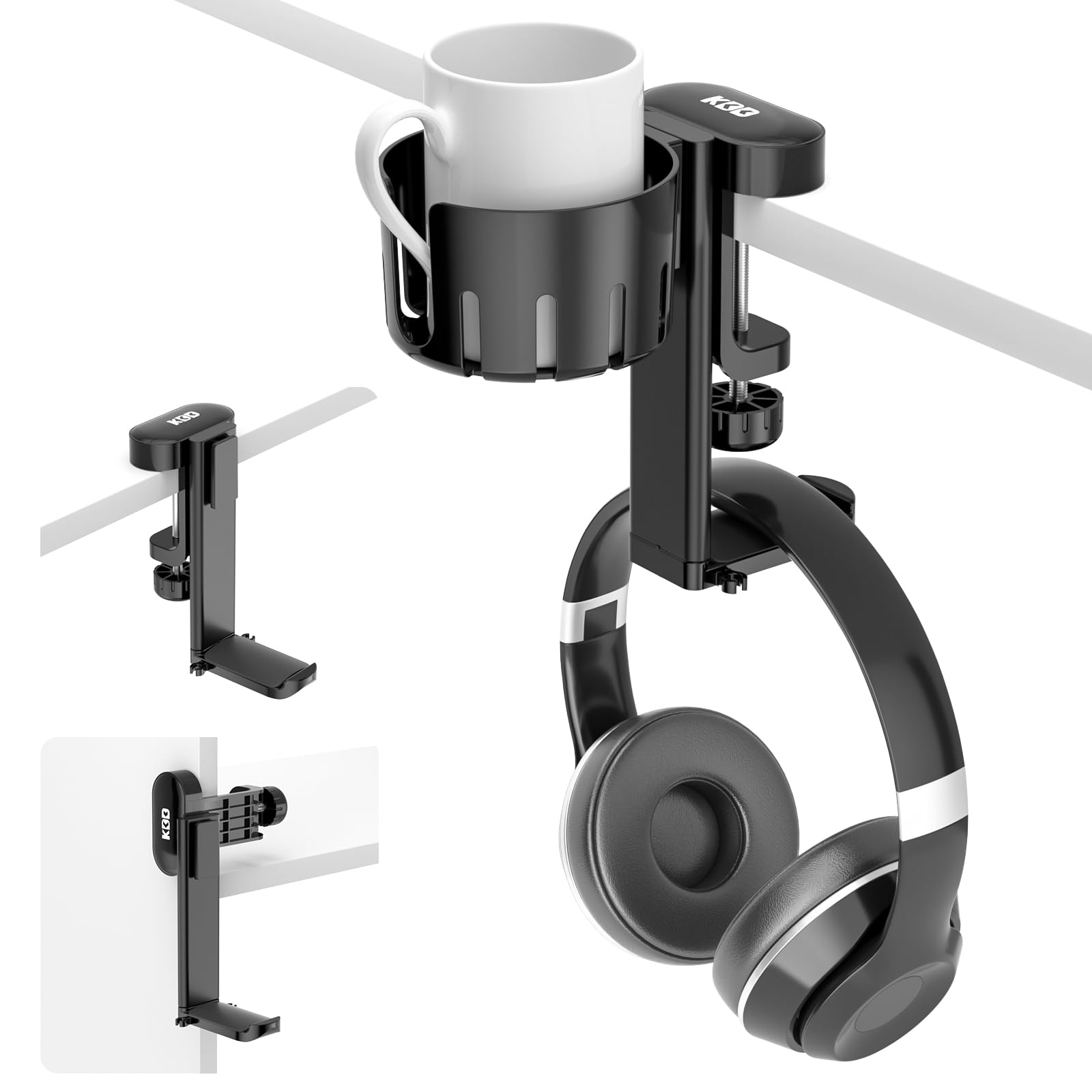 KDD 2 in 1 Desk Cup Holder with Headphone Hanger Hook