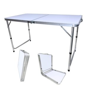 4FT heavy-duty folding table camping table self-service wedding banquet market garden party market stall picnic indoor and outdoor folding carrying handle