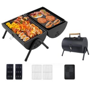 Stainless Steel Double Sided BBQ with Twin Sided Grill Function