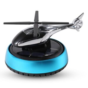 Albert Austin Car Air Freshener Solar Energy Rotating Helicopter Aroma Diffuser Car Smell Air Freshener Long Lasting Helicopter Car Aromatherapy with Diffuser Ornament for Car Home (Blue)