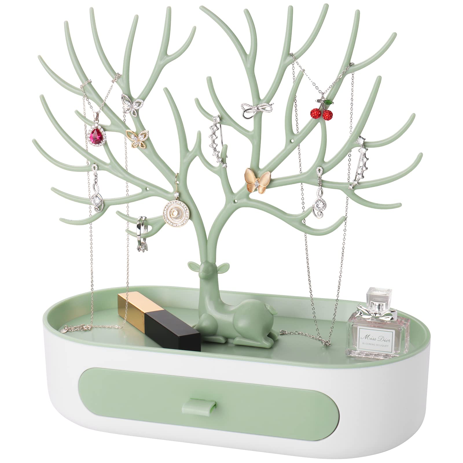 penobon Antler Jewellery Organiser Stand with Drawer