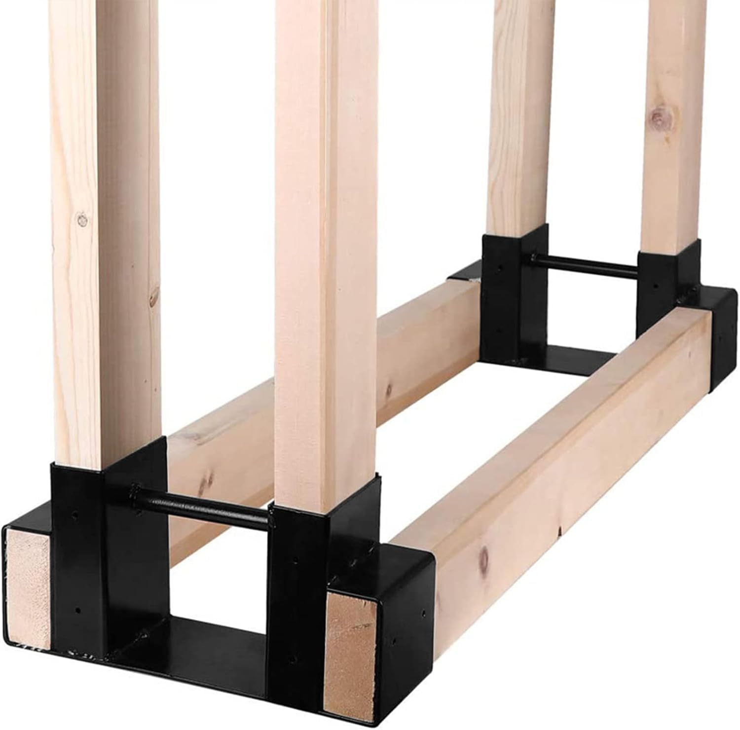 OUUTMEE Firewood Rack Outdoor Freely Create Firewood Storage Rack Bracket Kit 2PCS Iron Fireplace Wood Storage Holder Outdoor Firewood Log Storage Rack