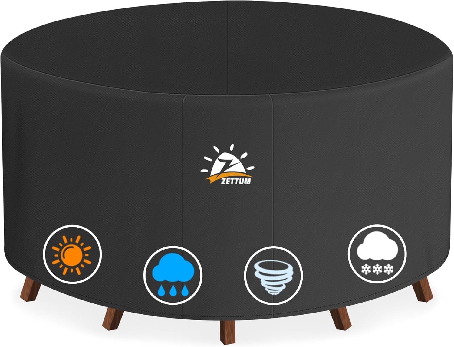 Zettum Ø185x73cm Garden Furniture Covers Waterproof Round