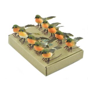 ToSSme 10PCS Robin Bird Christmas Tree Decoration Craft VERY CUTE Artificial Feather