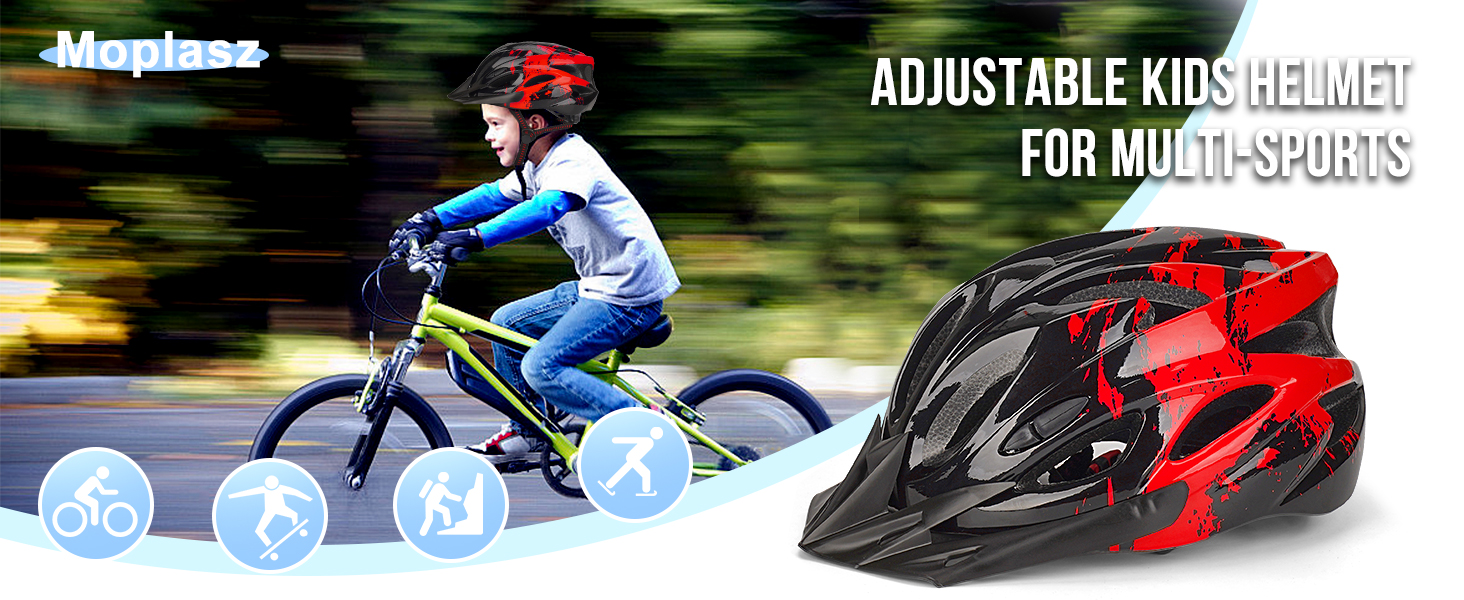 Kids Bike Helmet, Boys Girls Adjustable Kids Helmet Age 5-13 Years Old