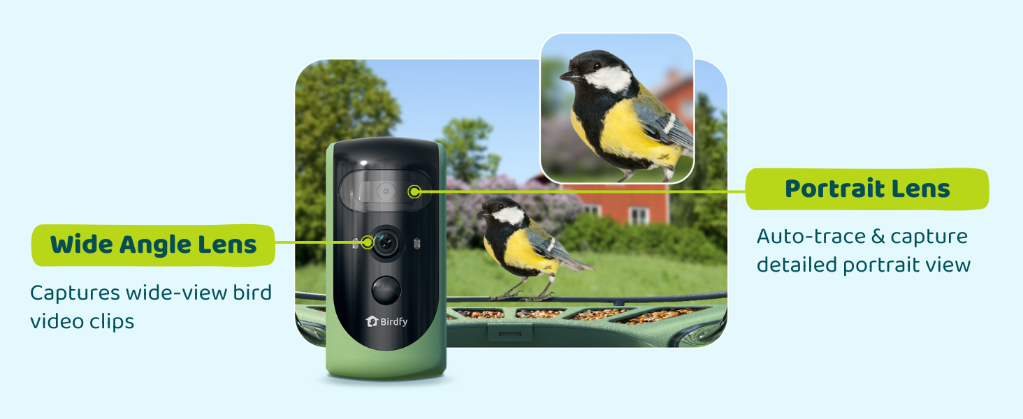 bird feeder 2 dual lens smart bird feeder