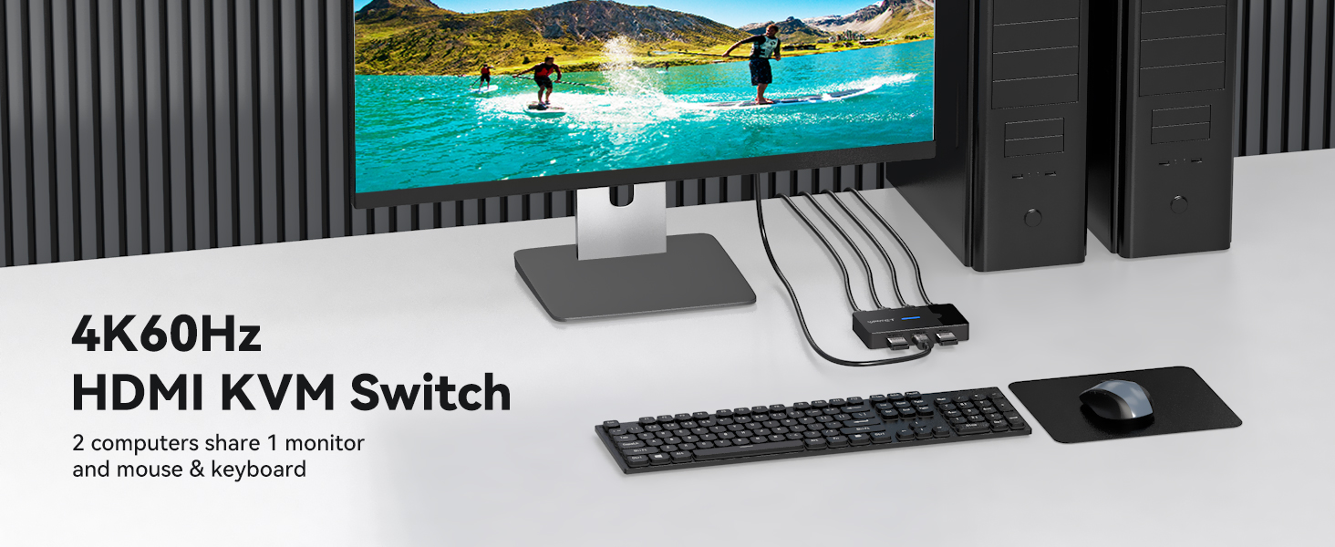 HDMI KVM Switch 2 Computers 1 Monitor