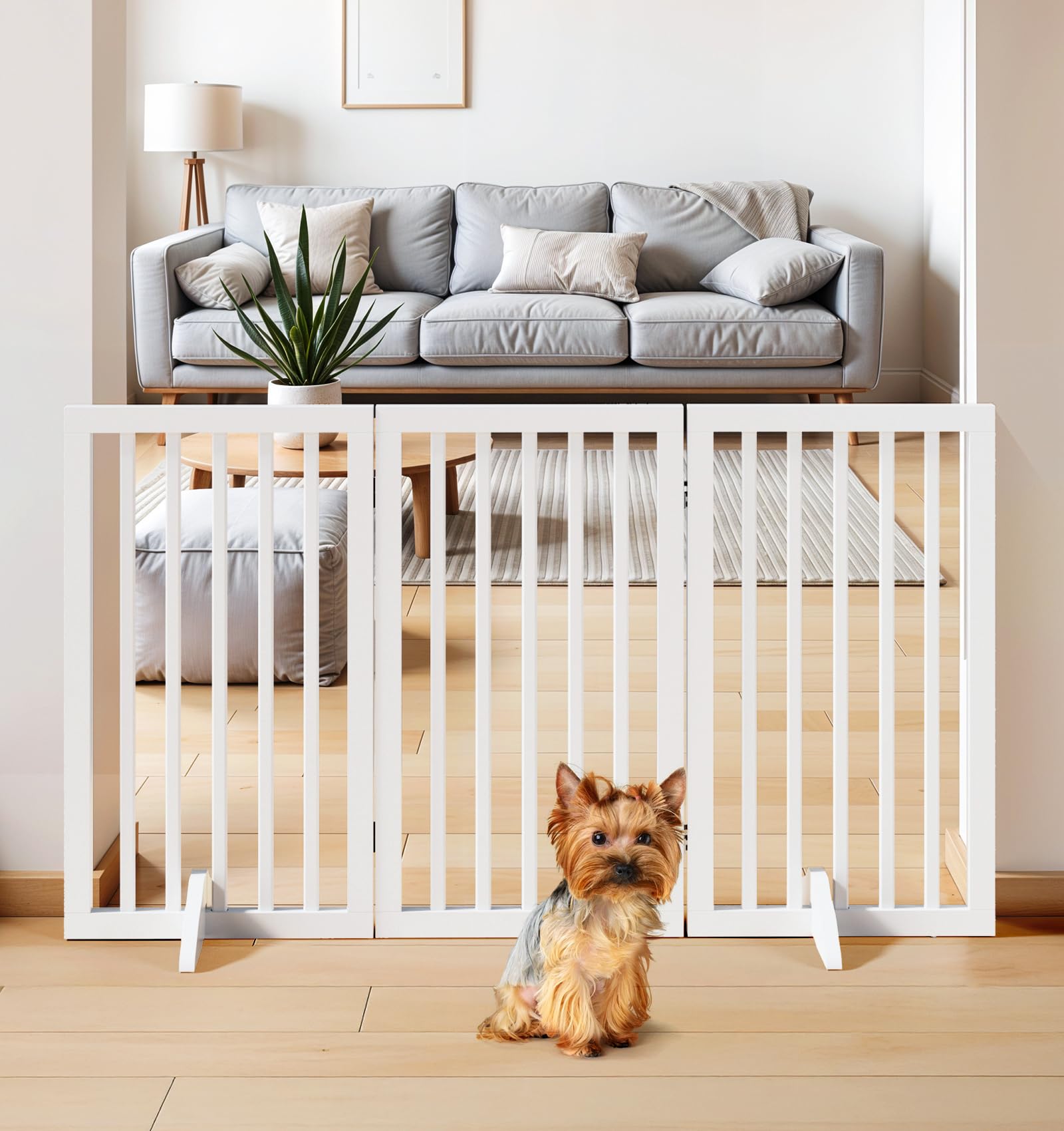 The Fellie Wooden Freestanding Pet Gate for Dogs
