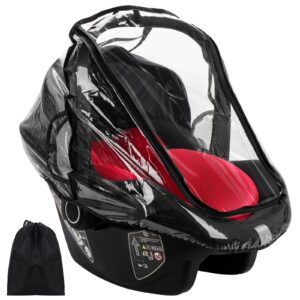 Hysagtek Car Seat Rain Covers Universal Baby Car Seat Rain Covers with Zipper Door & Handle Opening Baby Carrier Raincover Quick-Access Roll-Up Door & Dual Side Ventilation Ideal Air Circulatio