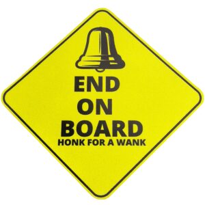 Bumper Stickers Funny Novelty Car Prank Item Gift Baby On Board Window Xmas Idea Present for Him Boyfriend Men Man Adult Secret Santa Stocking Filler Practical Joke April Fools (Bell END ON Board)