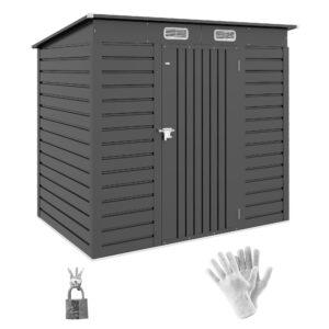 Outsunny 6.3 x 4.3FT Garden Shed. Galvanised Metal Shed