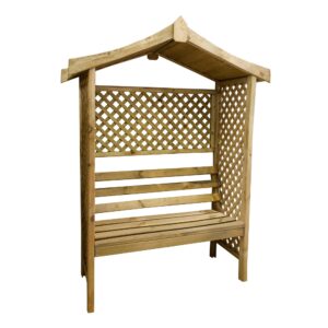 Zest Rutland Arbour – Elegant Wooden Garden Arbour with Trellis Sides