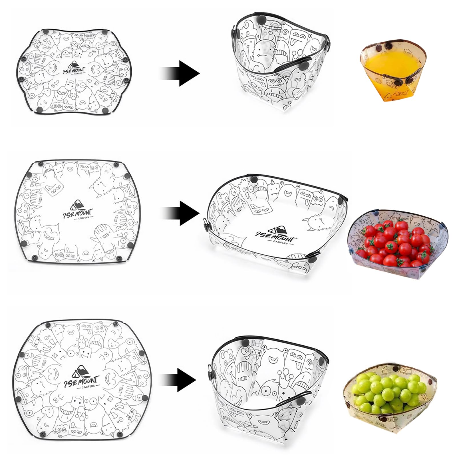 MIUPOO Collapsible Bowl Plate Cup Set