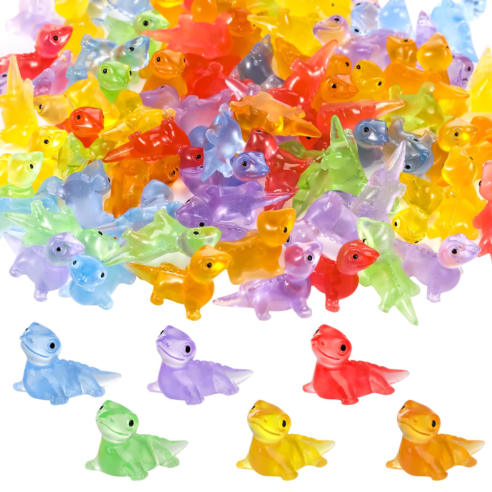 GSrenyu 96 Pcs Mini Glow Lizard