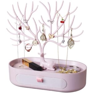 penobon Antler Jewellery Organiser Stand with Drawer