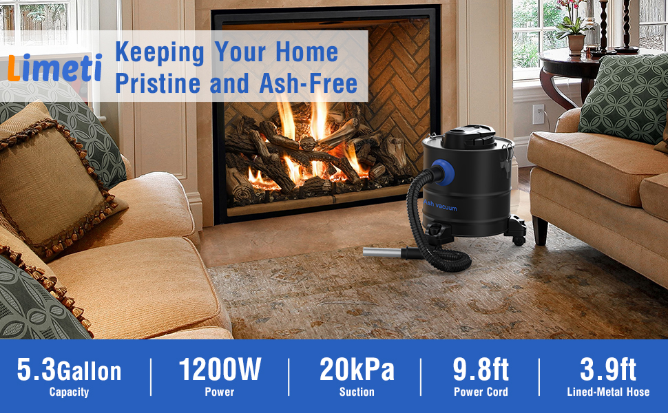 Ash Vacuum Cleaner, 20Kpa 20L Multifunctional Vacuum Cleaner