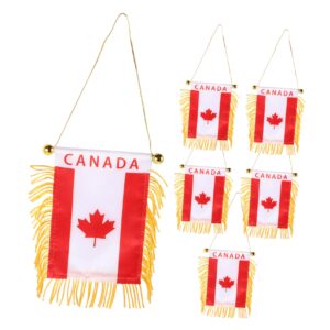 6pcs Small Hanging Flag Cars Small Canada Banners Car Window Flag Mini Country Flag Decoration Car Decorations Aesthetic Hanging Ornament for Car Mirror Hanging Car Accessories PartyKindom