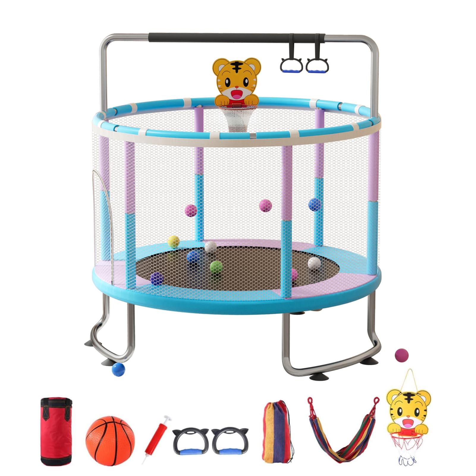 Mitoydoe 59'' Rebounder Trampoline Indoor Outdoor for Kids Ages 1-8