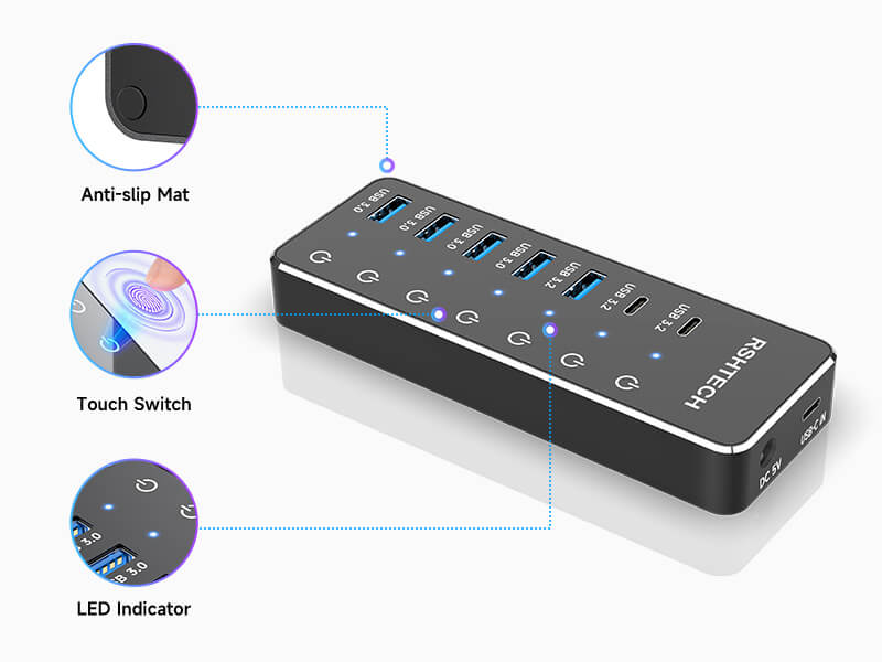 RSHTECH powered usb hub 3.0