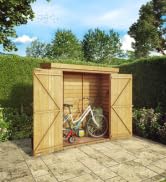 Waltons 6 x 4 Overlap Storage Shed | Reverse Apex Roof | 7mm Overlap Cladding | Wooden Garden Sto...