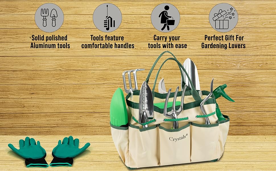 Gardening tool bag with tools