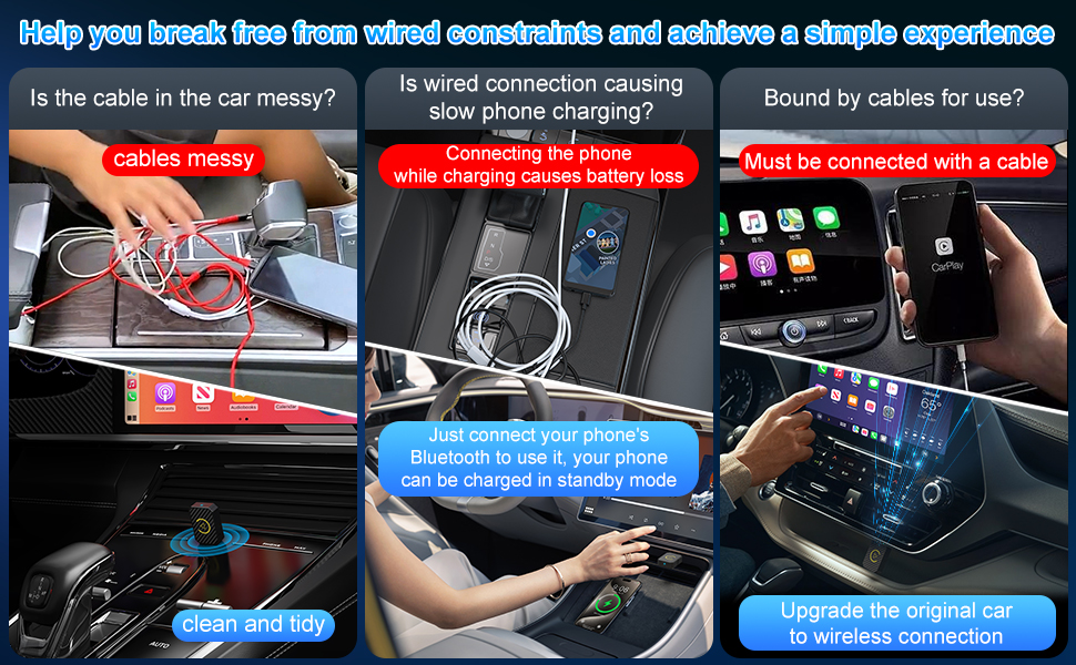 Mini Wireless CarPlay and Wireless Android Auto Adapter