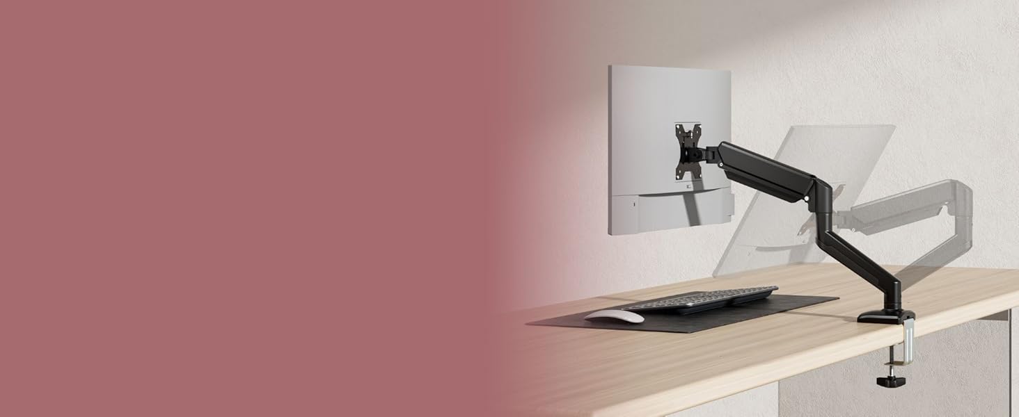 Single Gas Powered Monitor Arm