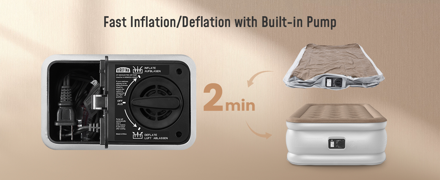 single airbed with built in pump