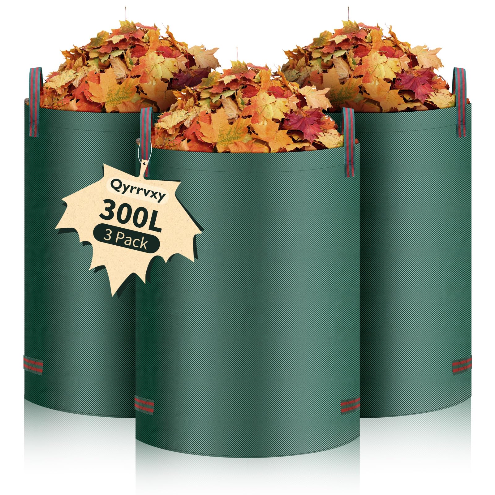 Garden Bags Heavy Duty with Handles - 300 L x 3 Tear-Resistant Garden Waste Bags