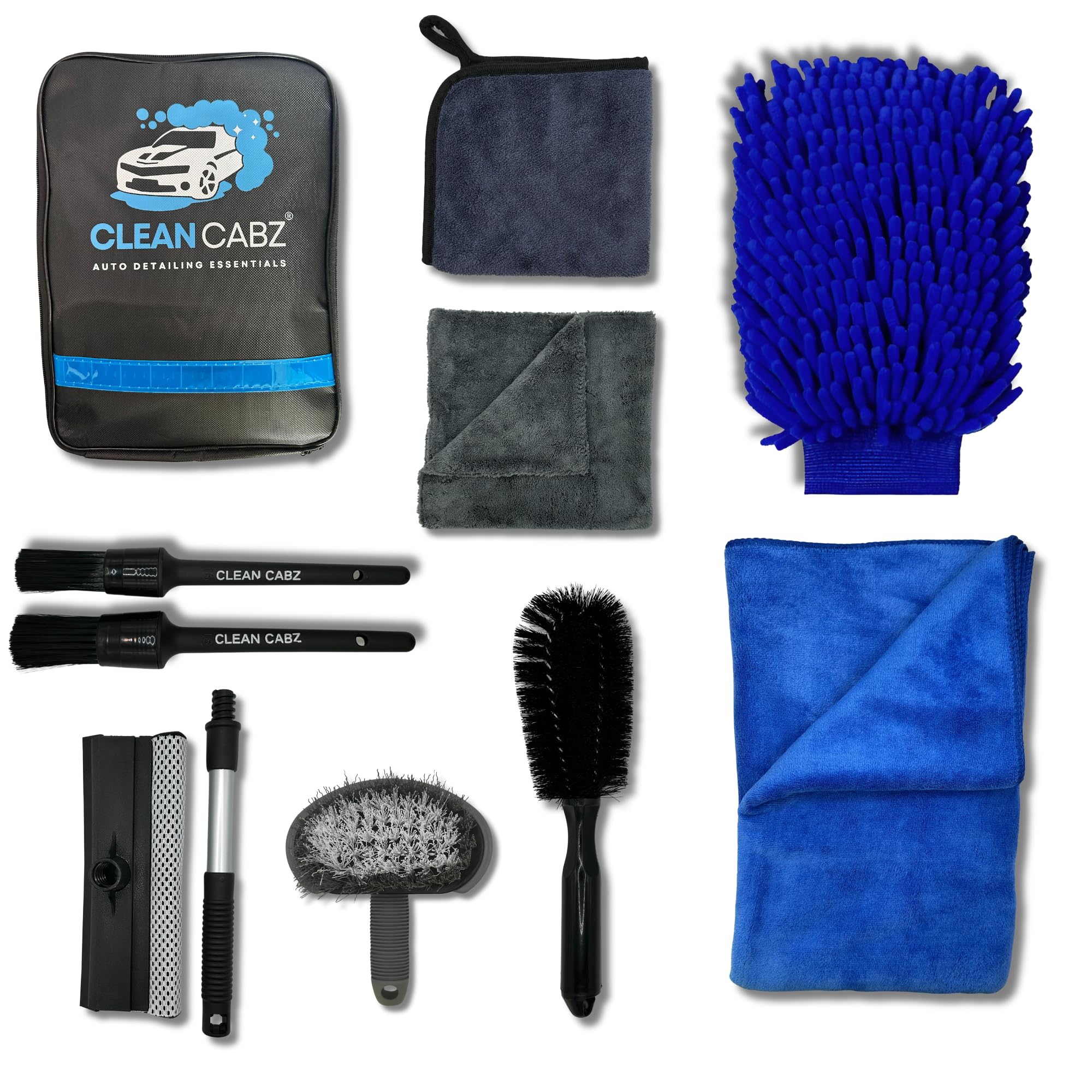 Premium Car Washing Kit With Bag - 9-Piece Car Cleaning Kit – Complete Auto Detailing Set with Microfiber Towels