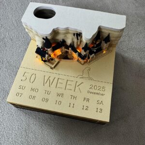 Miaoyak New 2025 Creative Magic Castle Calendar Sticker With Light 3D Hand-torn Castle Calendar New Year Birthday Gif